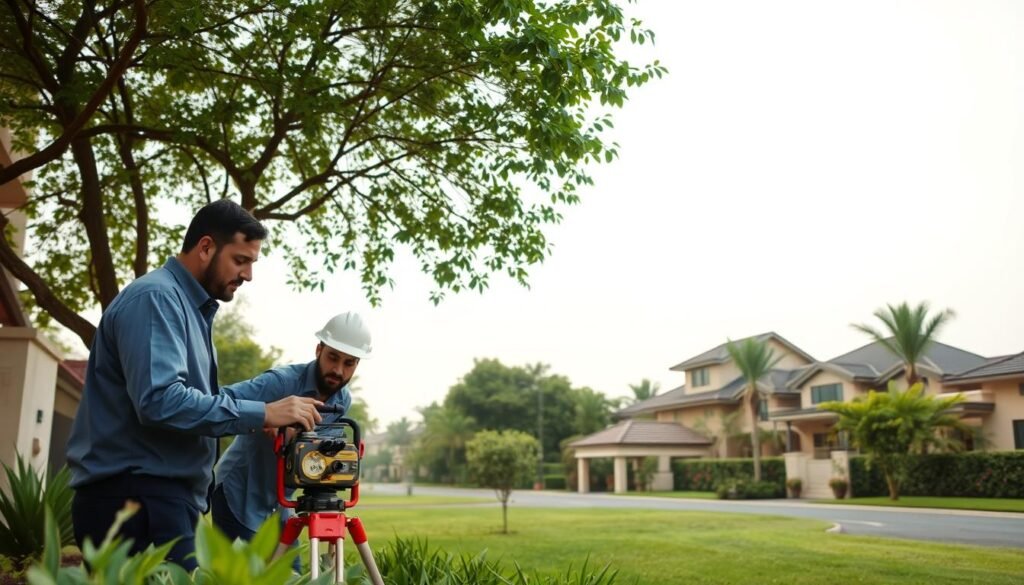 A serene and tranquil scene of a Kuwaiti neighborhood in Al-Jahra, showcasing the expertise of water detection services. In the foreground, a team of professionals utilizing advanced equipment to locate the source of a water leak, their expressions focused and determined. The middle ground depicts the lush greenery and traditional architecture that characterizes the area, while the background features a clear sky with soft, diffused lighting, creating a calming atmosphere. The overall composition conveys the reliable and trustworthy nature of the water detection services available in Al-Jahra, Kuwait. A serene and tranquil scene of a Kuwaiti neighborhood in Al-Jahra, showcasing the expertise of water detection services. In the foreground, a team of professionals utilizing advanced equipment to locate the source of a water leak, their expressions focused and determined. The middle ground depicts the lush greenery and traditional architecture that characterizes the area, while the background features a clear sky with soft, diffused lighting, creating a calming atmosphere. The overall composition conveys the reliable and trustworthy nature of the water detection services available in Al-Jahra, Kuwait.